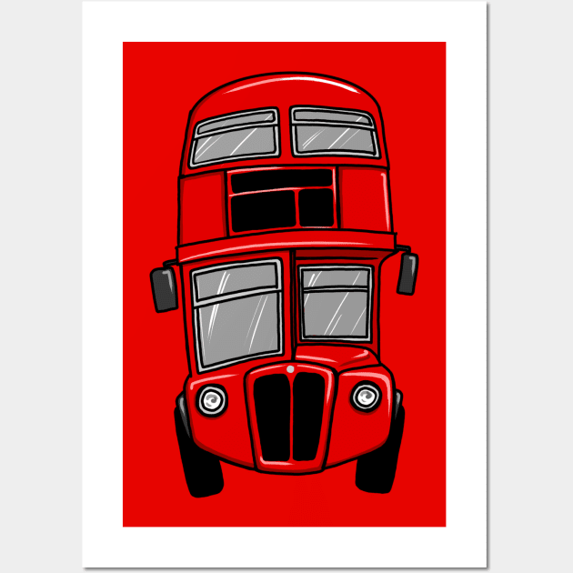 Red Vintage London Bus Wall Art by y30man5